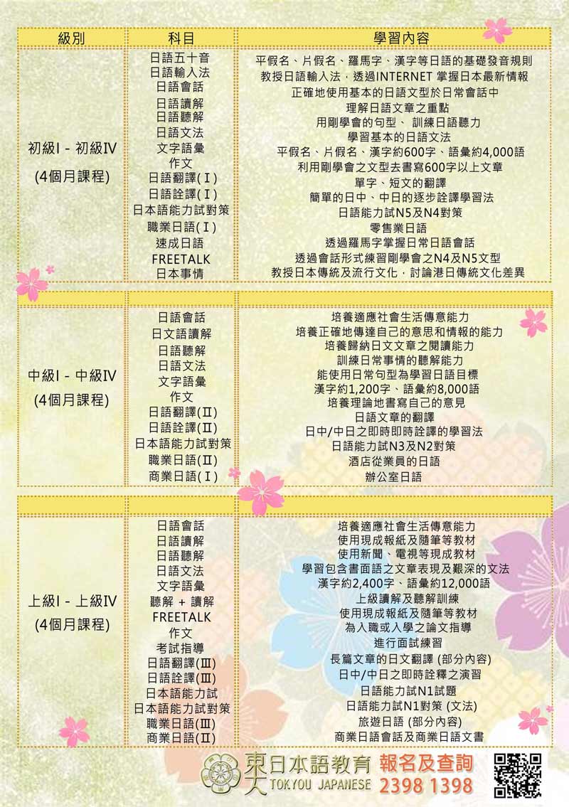 日本語一年制專業文憑課程
